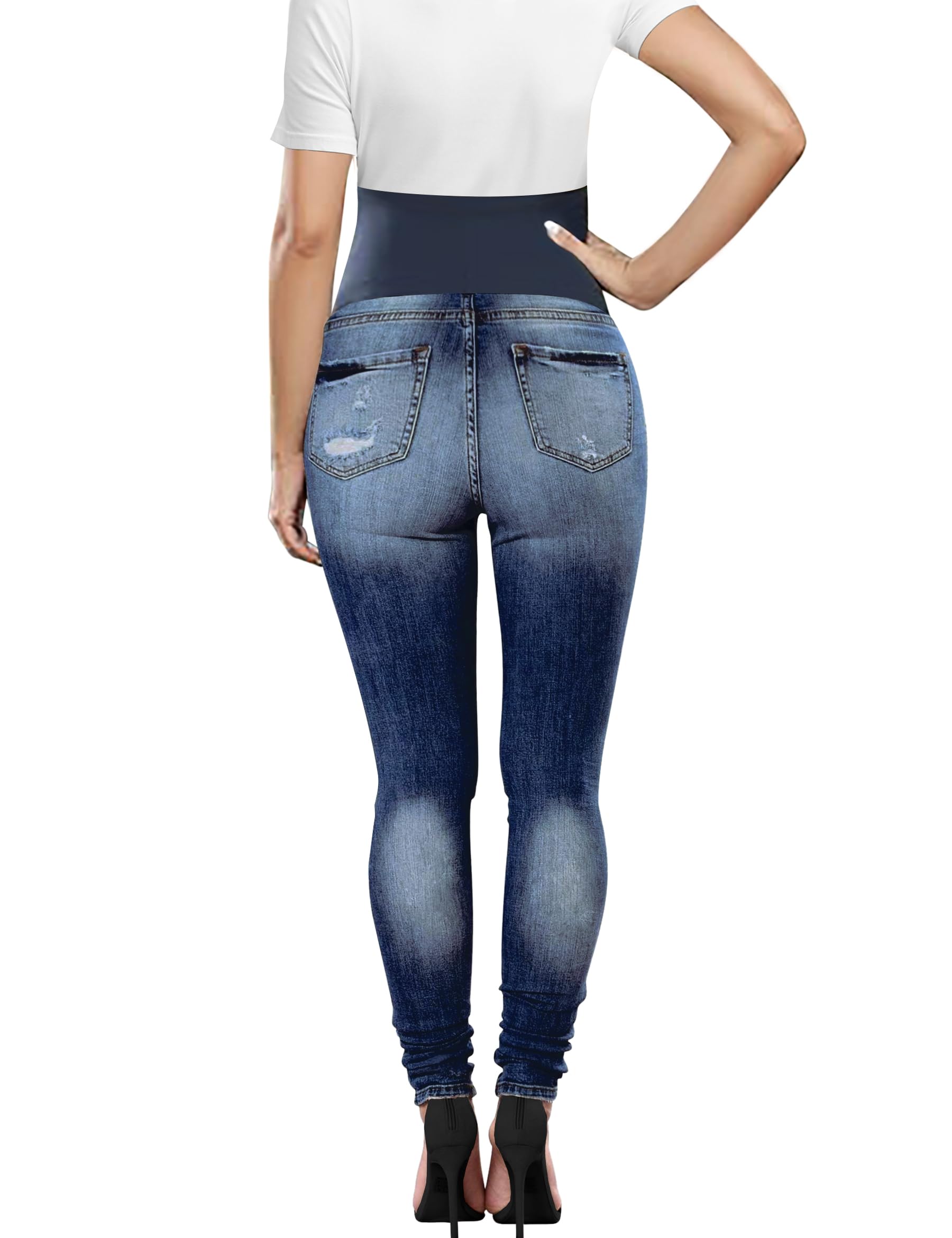 Fengbay Damen Umstandsjeans Über Bauch Stretch Denim Slim Fit Umstandshose Jeans Casual Zerrissene Schwangerschaftshose Jeans