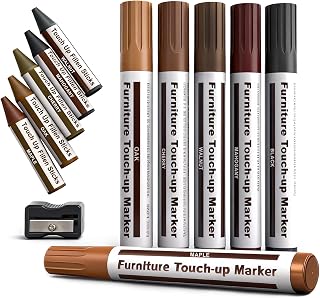 GOODTAKE Furniture Repair Kit Wood Markers Wax Sticks, for Stains, Scratches, Wood Floors, Tables, Desks, Carpenters, Bedposts, Touch Ups, and Cover Ups (Furniture Repair Kit)