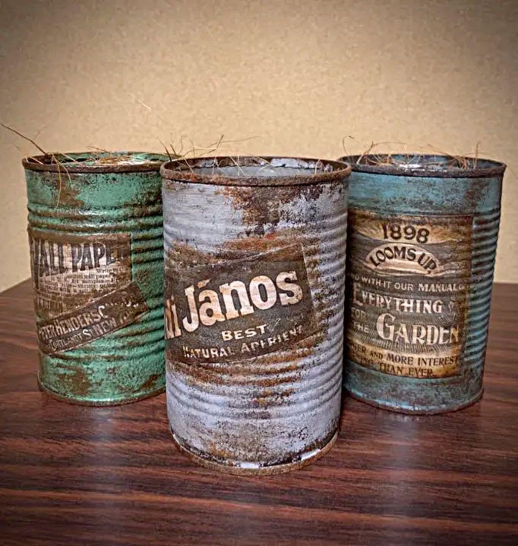 リメイク缶　ヴィンテージバスケット リメイク缶 ヴィンテージバスケット