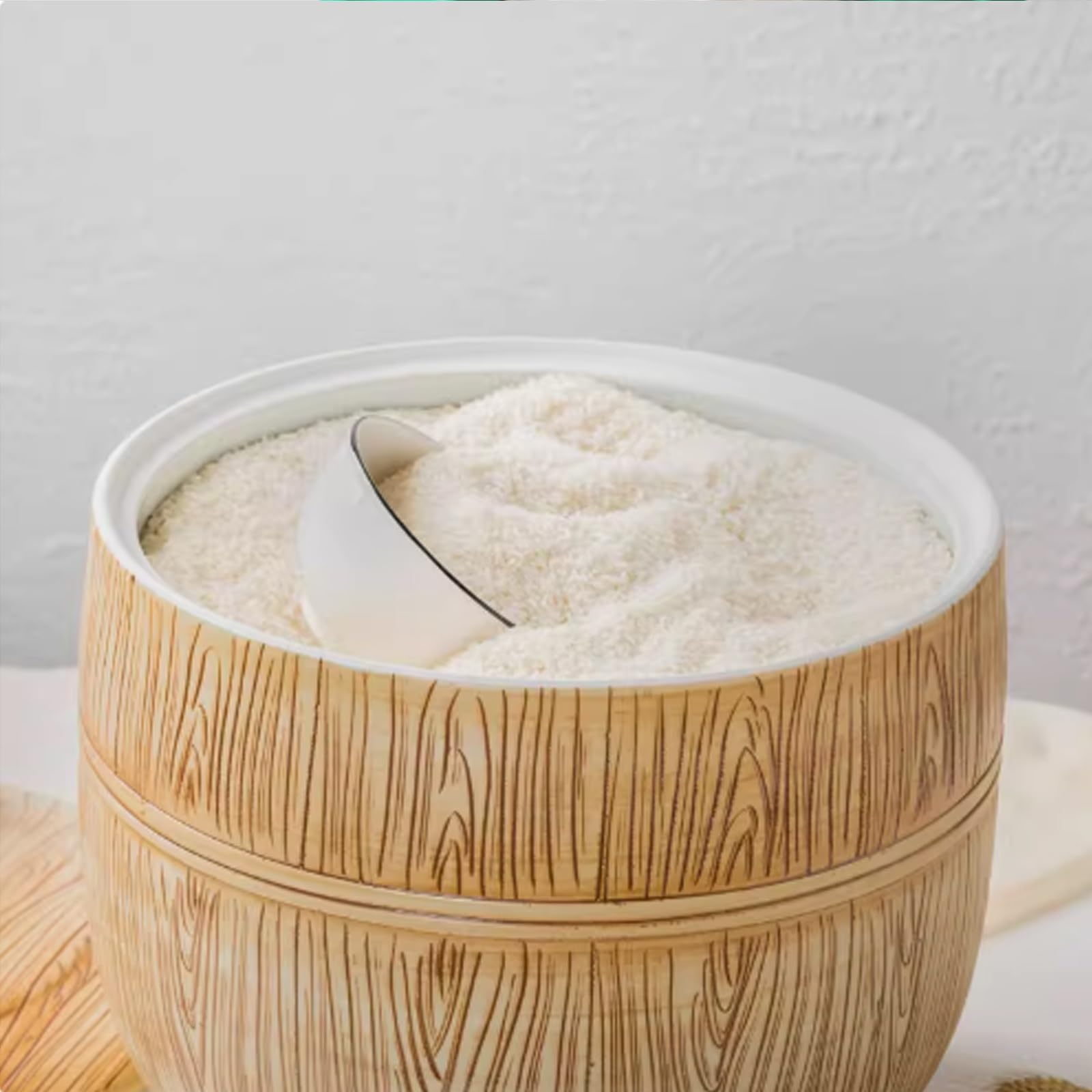Secchio per Riso ermetico Contenitore per Riso con Coperchio Contenitori per Alimenti in Ceramica Cilindro per Riso in Ceramica con Coperchio Barattolo Cinese Decorativo in Ceramica(15kg)