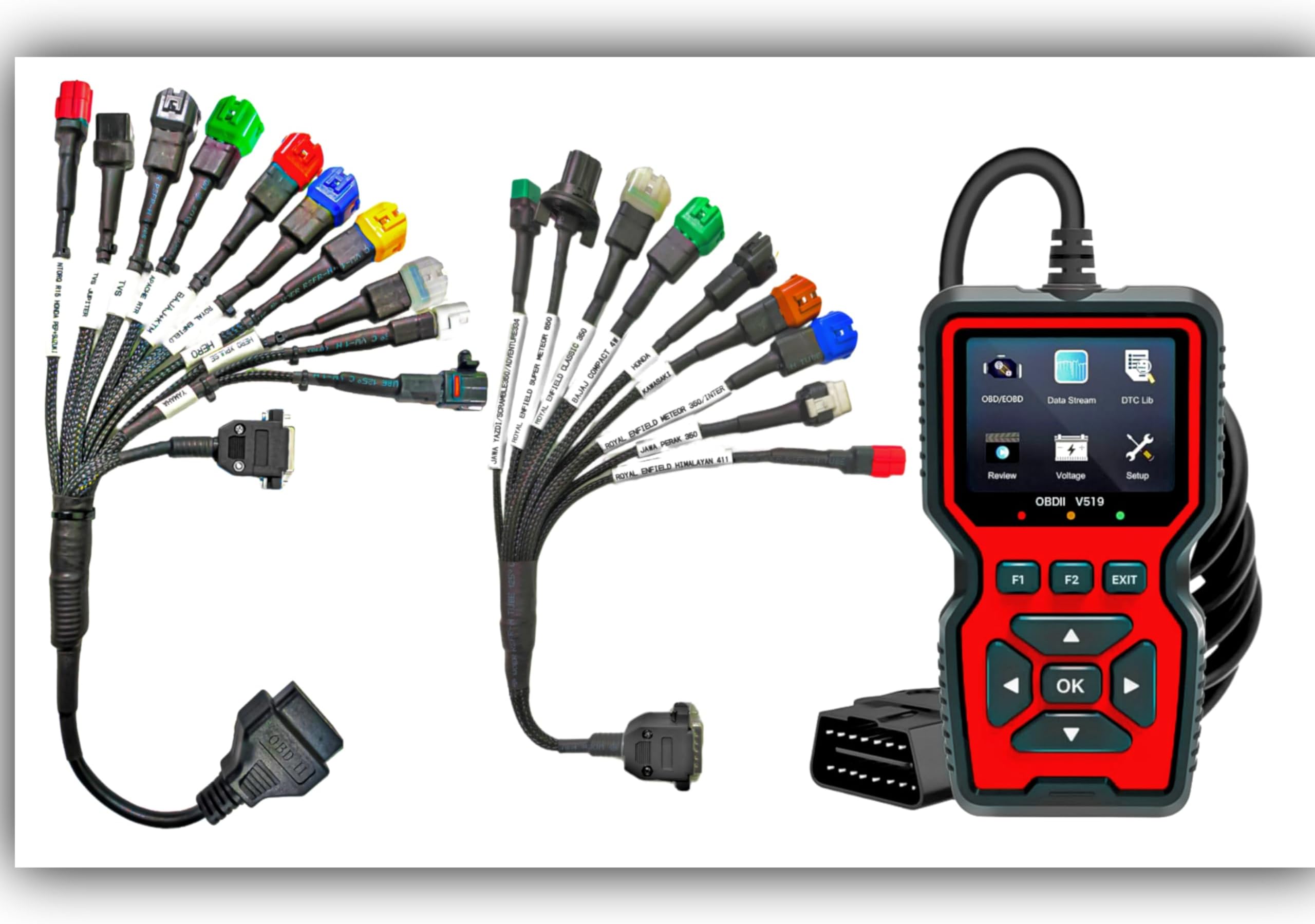 Danlite BS6 BS7 Bike Scanning 21 Coplar Premium Cable for Diagnosing BS6 and BS7 Motorcycles with V519 OBD-II Scanner Fault Code Reader