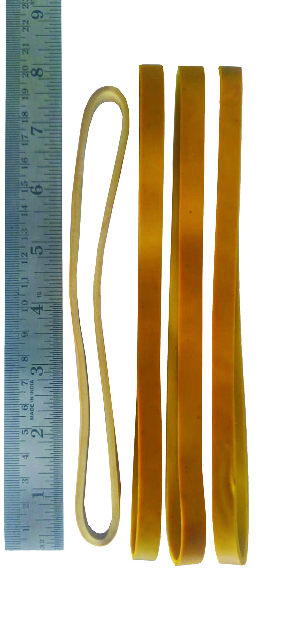 IMPRINT Super Long and Extra Strong and Wide, Heavy Duty Rubberbands(8 Inches Diameter), White/Cremy Color, Pack of 10