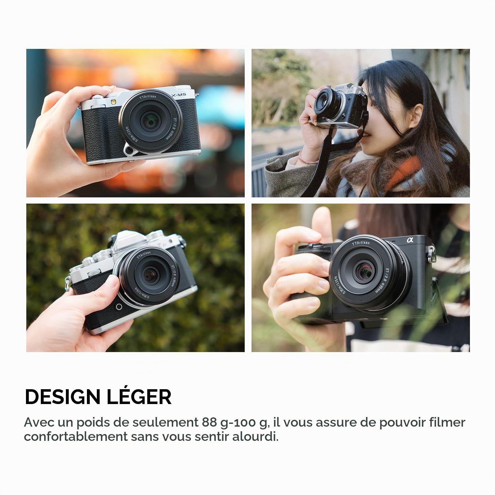 TTArtisan AF 27 mm F2.8 Objectif de mise au point automatique APS-C compatible avec les appareils photo sans miroir Sony E-Mount A5000 A5100 A6000 A6100 A6300 A6400 A6500 A6600 NEX-3 NEX-3N NEX-3R NEX