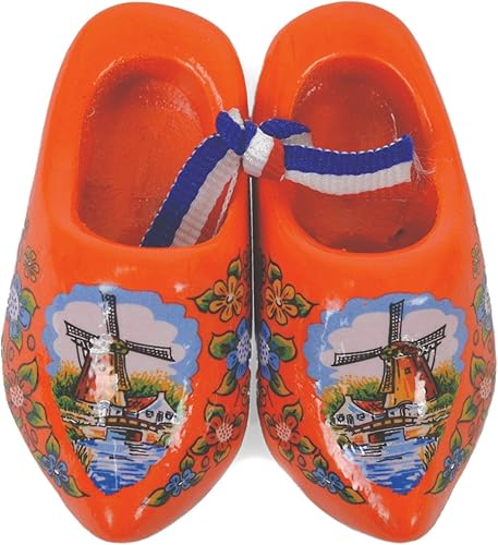 Miniatura 9 de Zapatos de madera de los Países Bajos, imán amarillo (2.5 pulgadas)