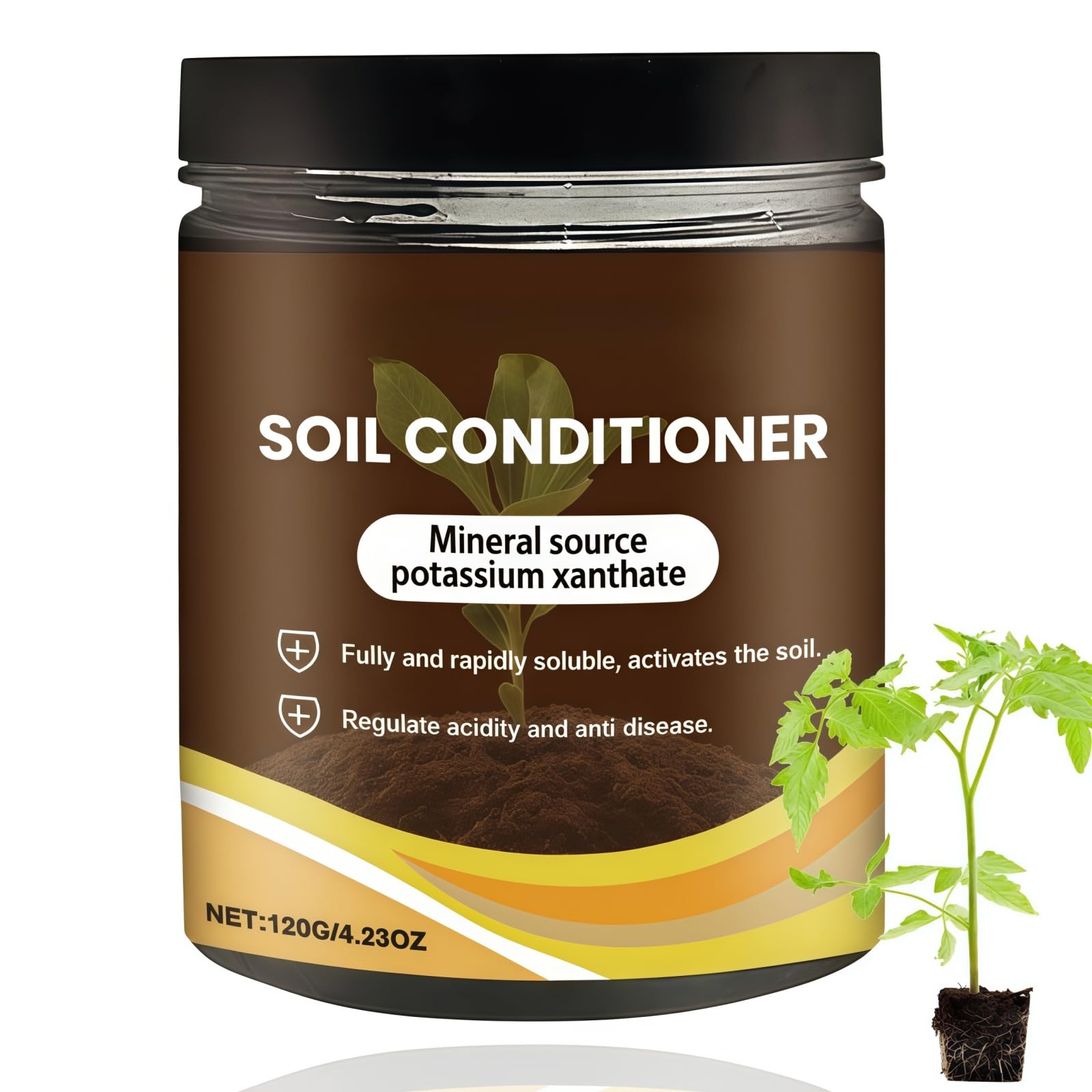 120G Soil Pro Activator,Natural Soil Activator for Plants,Powerful Garden Fertilizer,Easy To Use So-il Im/prover with Natural Root Enhancer,Suitable for Indoor&Outdoor Use,Revitalize Depleted So-il