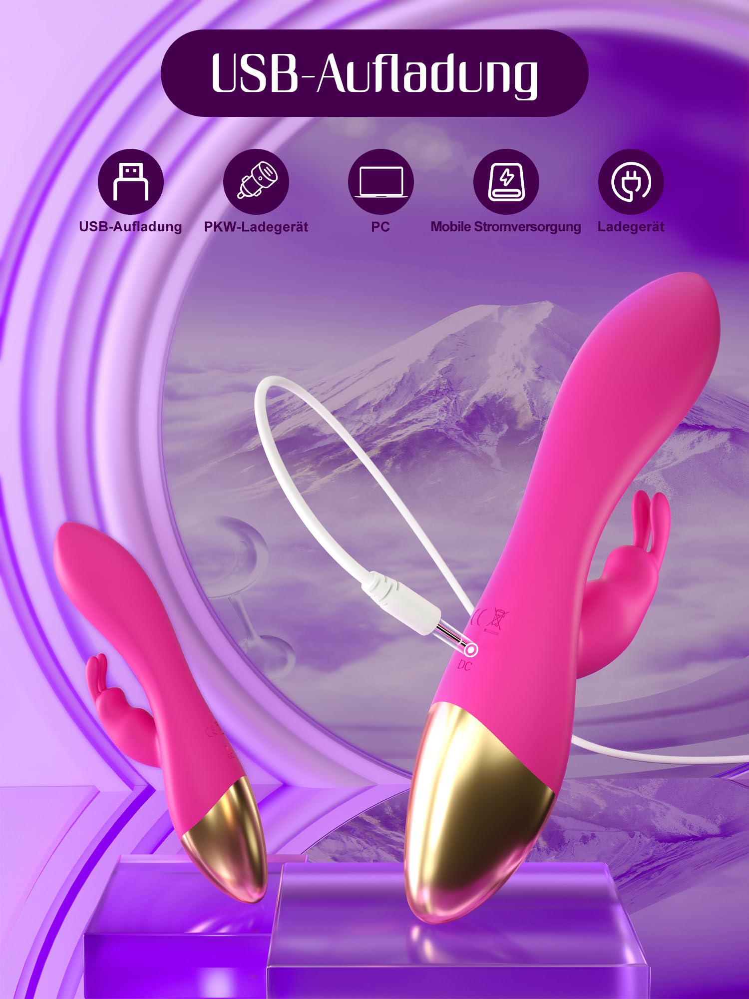 HIVEFUN Giocattoli Sessuali per Donne Vibratore per Coniglio Solo, Donna Dildo Vibratori Erotici Clitoride anale E Stimolazione Del Punto G Giocattoli, 10 Vibrazioni per Donne Vibratori per Coppie