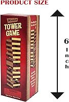 Vista 2 de The Dreidel Company Bloques de madera apilables, juego de torre de volteo, bloques de tracción y caída, aprendizaje sensorial, noche de juegos, 6