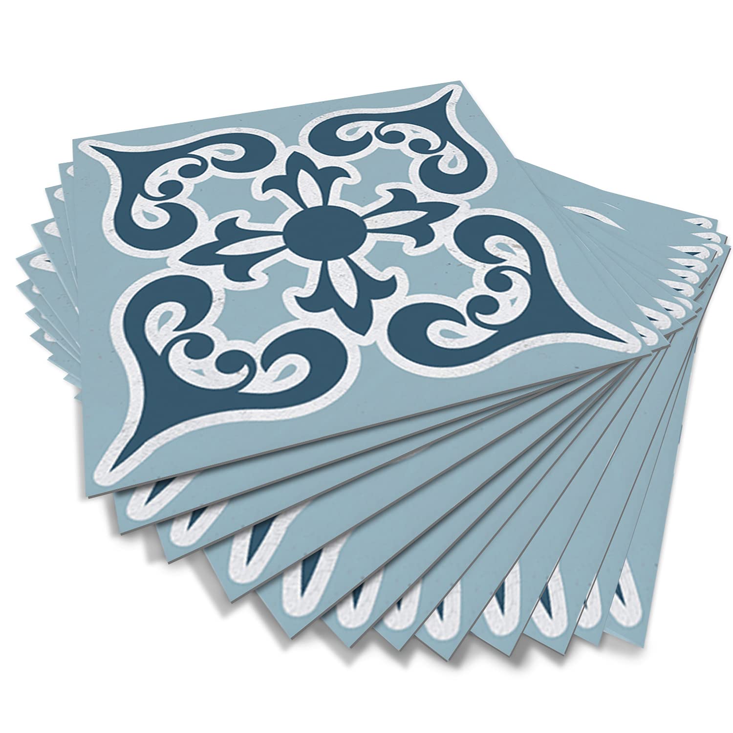 Alwayspon Peel & Stick Tiles, Vinyl Sticky Back Sticker, Non-Slip Floor Tiles - Blue, 30cmX30cmX12Pcs