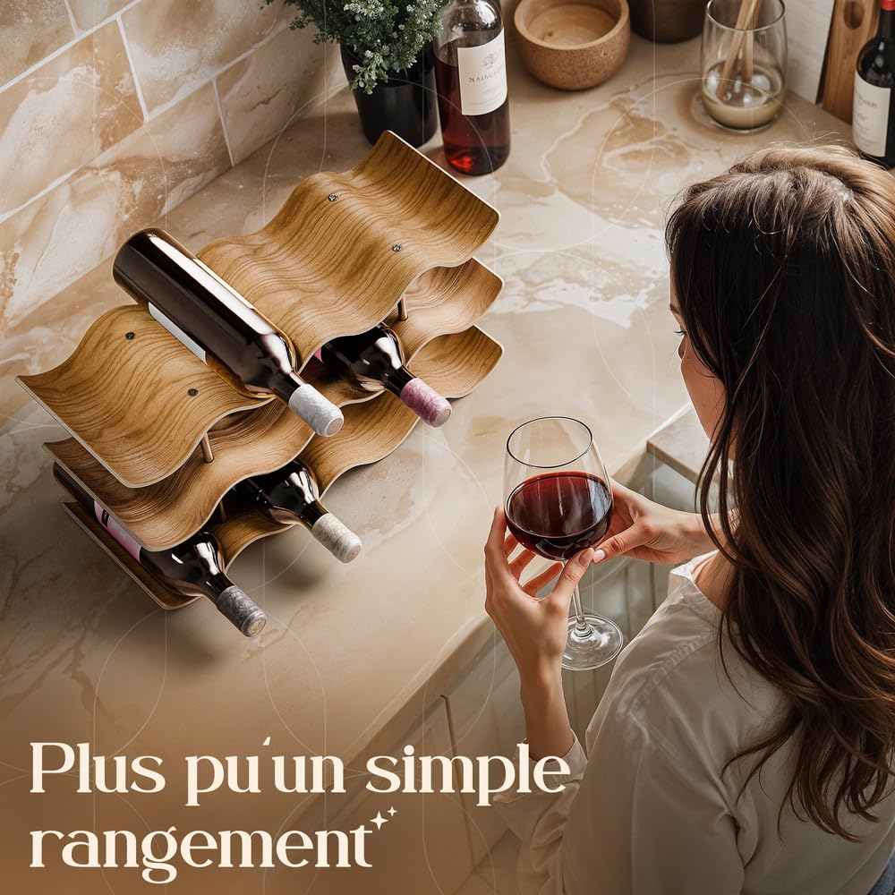 Dreiklang - be smart Casier à vin en Bois pour 12 Bouteilles | Stable et autoportant, Design Moderne et décoratif | Compact, Gain de Place, étroit, 3 Niveaux (41,5 × 22,5 × 15,5 cm)