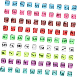 VILLFUL 100 Pçs Anel De Identificação De Pombo-Correio Bandas De Perna De Pinto Anéis Coloridos Numerados Anel De Perna De Pássaro Banda De Perna De Papagaio Anel De Clipe De Pato Anéis