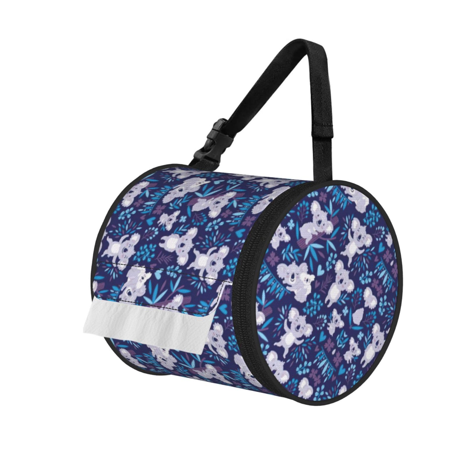 Lovely Koala Print Fashion Tissues Organizer Box, Hanging Tissue Holder For Purse Coins For Car Office Daily Outing