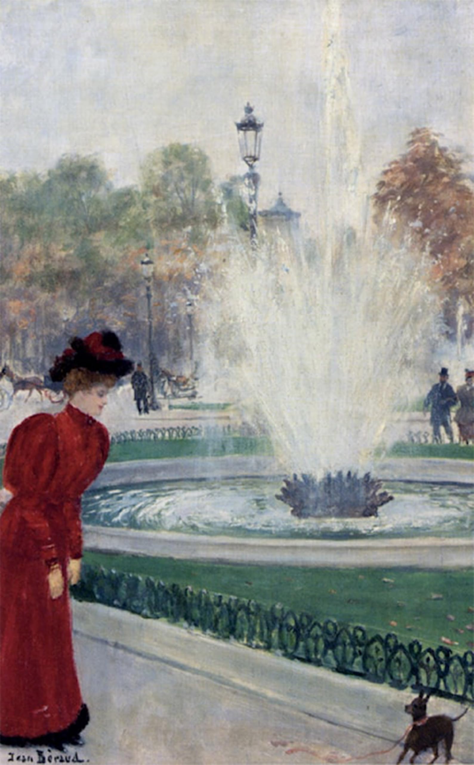 RZHRHJES Vintage Picture Wall Picture Painting Print Poster Parisienne Au Rond-Point Des Champs-Elysees Jean Béraud Abstract Wall Art Painting for Office Decor 60x90cm