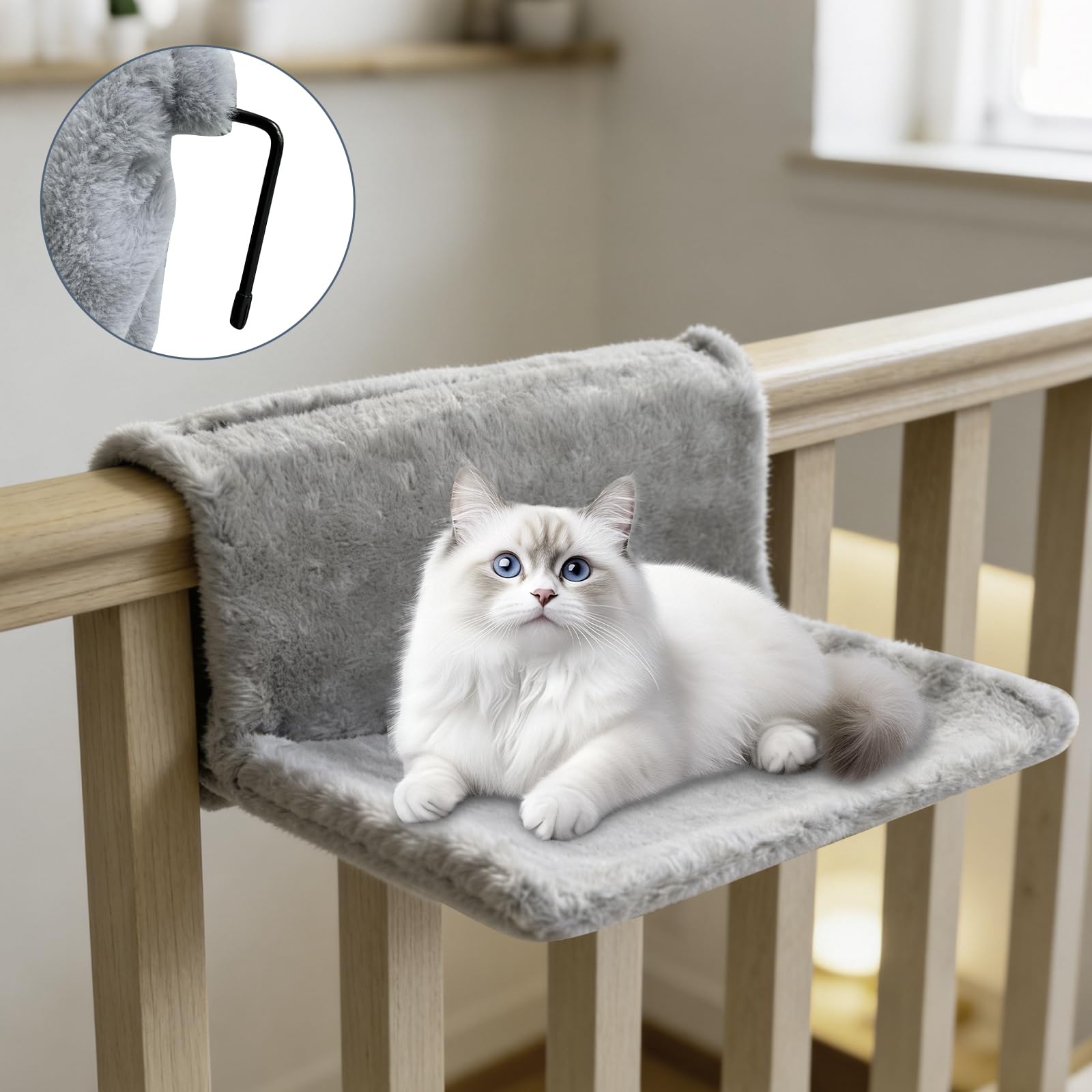 Katzenbett für Heizungen Set Heizkörperbett für Katzenheizungsliege mit kuscheligem Plüschbezug Kuschelige Katzenheizungsliege Katzenhängematte Heizung Heizungsliege Katzen für alle Heizkörper