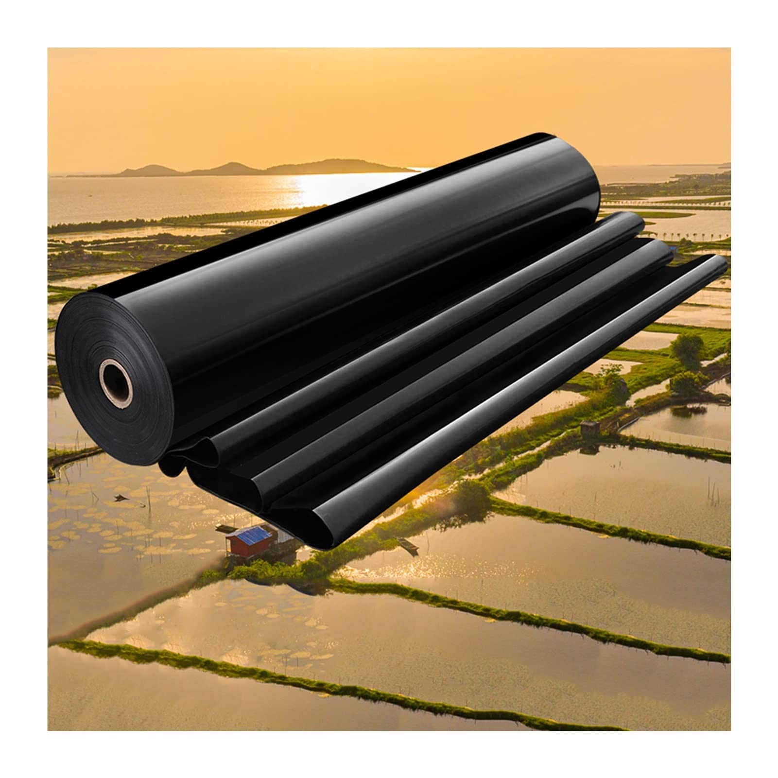 Genérico Revestimientos Flexibles Negros para estanques: Membrana Impermeable para estanques de Peces, Fuentes y Arroyos, fácil de Cortar, lámina Duradera para jardín, Revestimiento Impermeable para