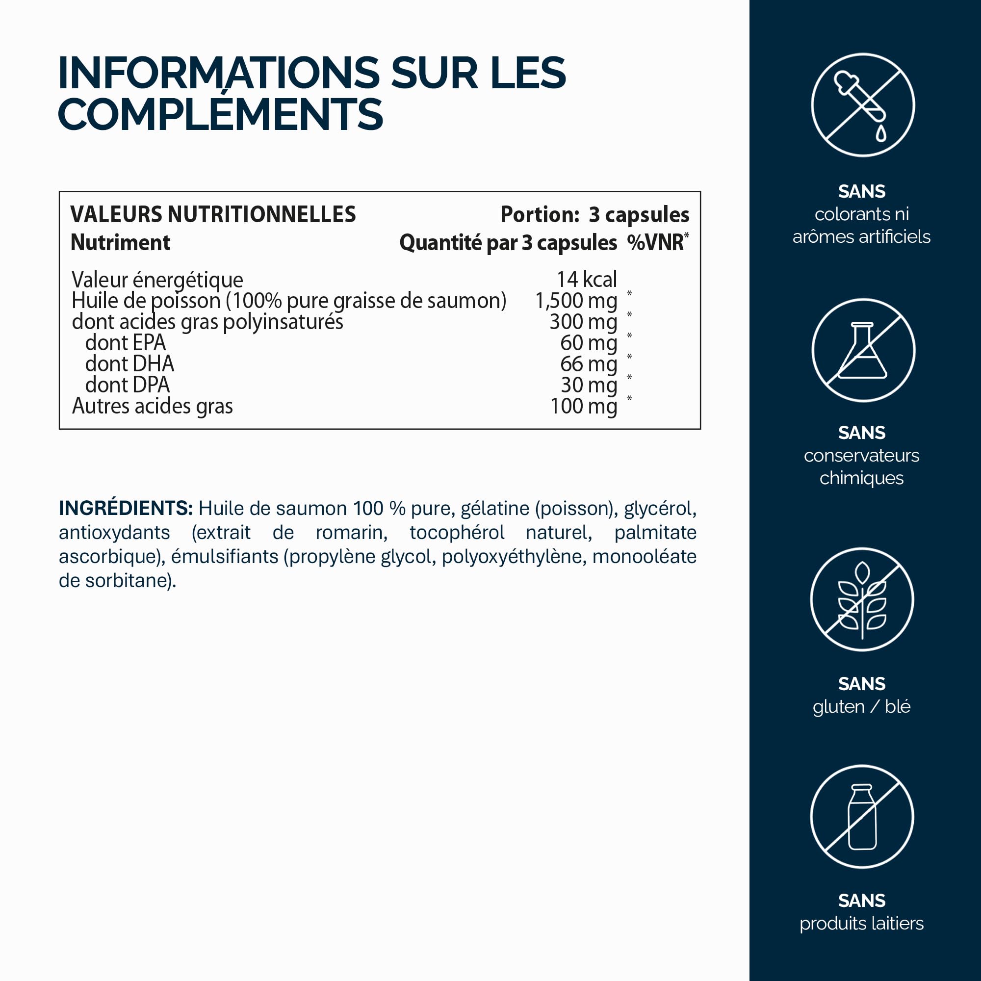 NFO OMEGA 3 6 9 HUILE DE SAUMON [120 petites gélules] Norvégiennes huile de poisson Omega 3 6 9 de saumon avec EPA, DHA, DPA en triglycérides, Omega 3 enfant et adultes, Oméga 3 gélules, 14+
