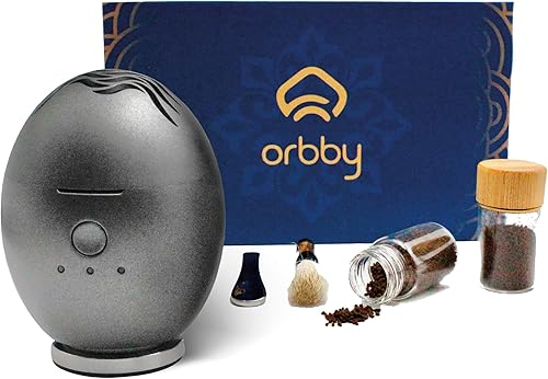 Orbby - Kit de iniciación de difusor de aroma, mini difusor de escritorio portátil para oficina quemador de incienso eléctrico, ambientador