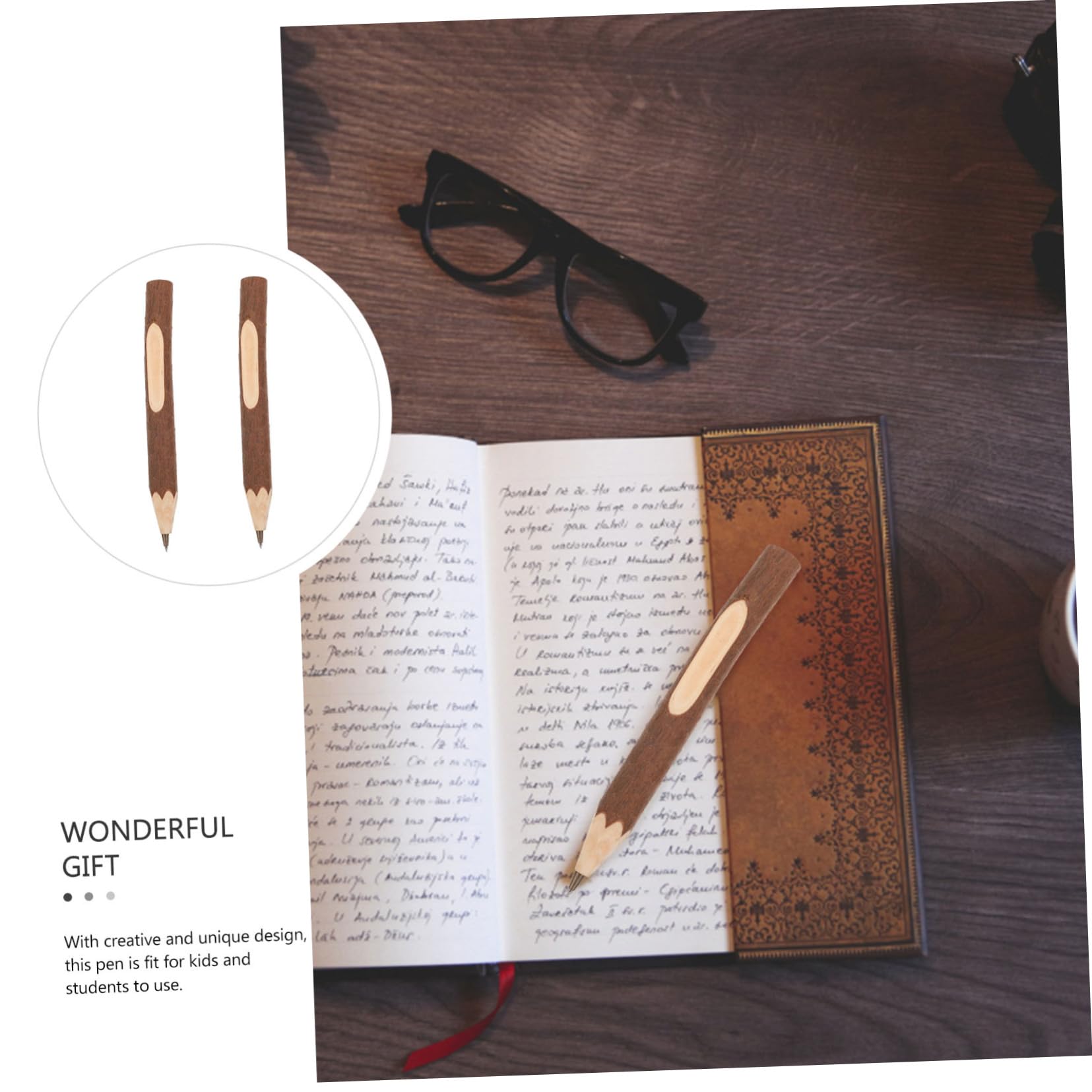 NUOBESTY 3 Ensembles Lot De 3 Stylos À Bille Twig Stylos Noirs Multicolores À Bille À Encre En Bois Pratiques Portables 16 pièces * 3