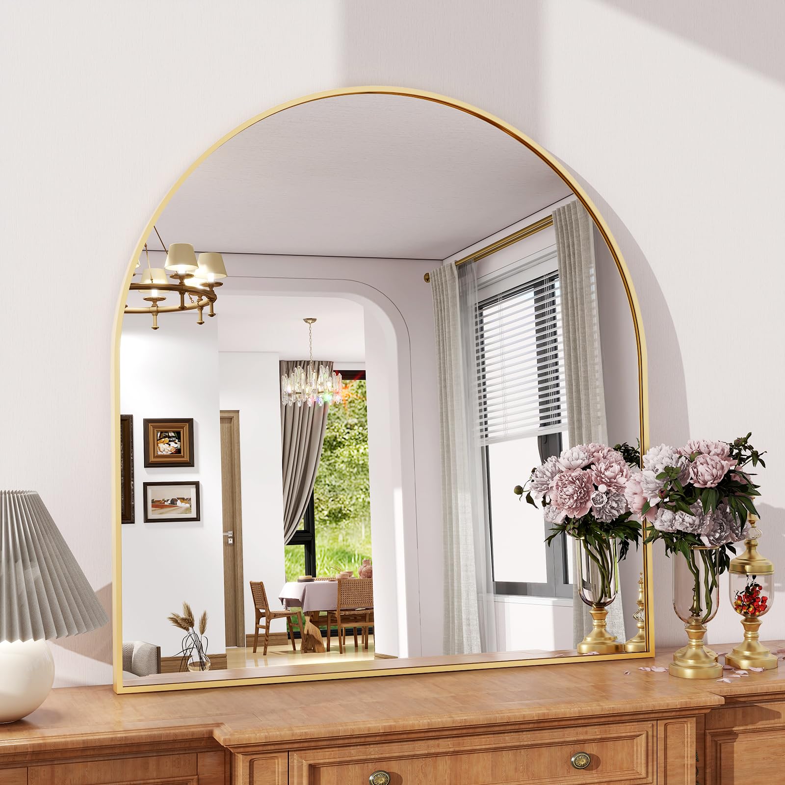 Amazon.com: XRAMFY Arched Bathroom Mirror 32" x 34" for Bathroom Vanity Mirror or Wall Decor Gold Arch Mirror Aluminum Alloy Frame Wall Mounted Mirror for Living Room Bedroom Entryway : Home & Amazon.com: XRAMFY Arched Bathroom Mirror 32" x 34" for Bathroom Vanity Mirror or Wall Decor Gold Arch Mirror Aluminum Alloy Frame Wall Mounted Mirror for Living Room Bedroom Entryway : Home &