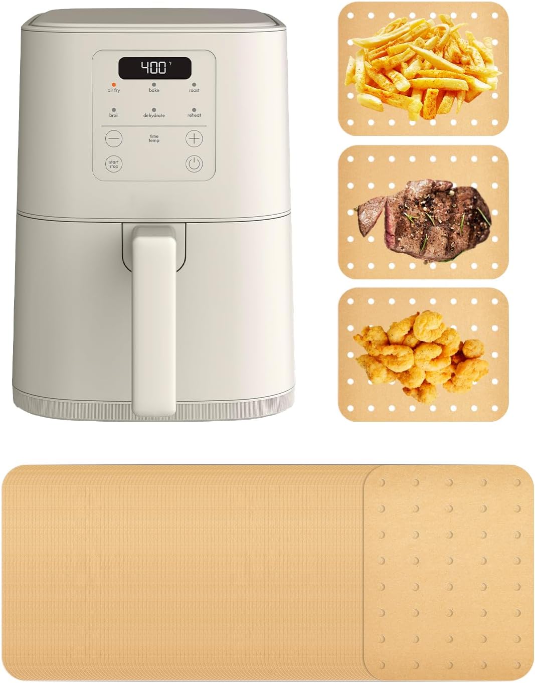 230PCS Air Fryer Paper Liners Perforated for Bella 6Qt Slim Air Fryer