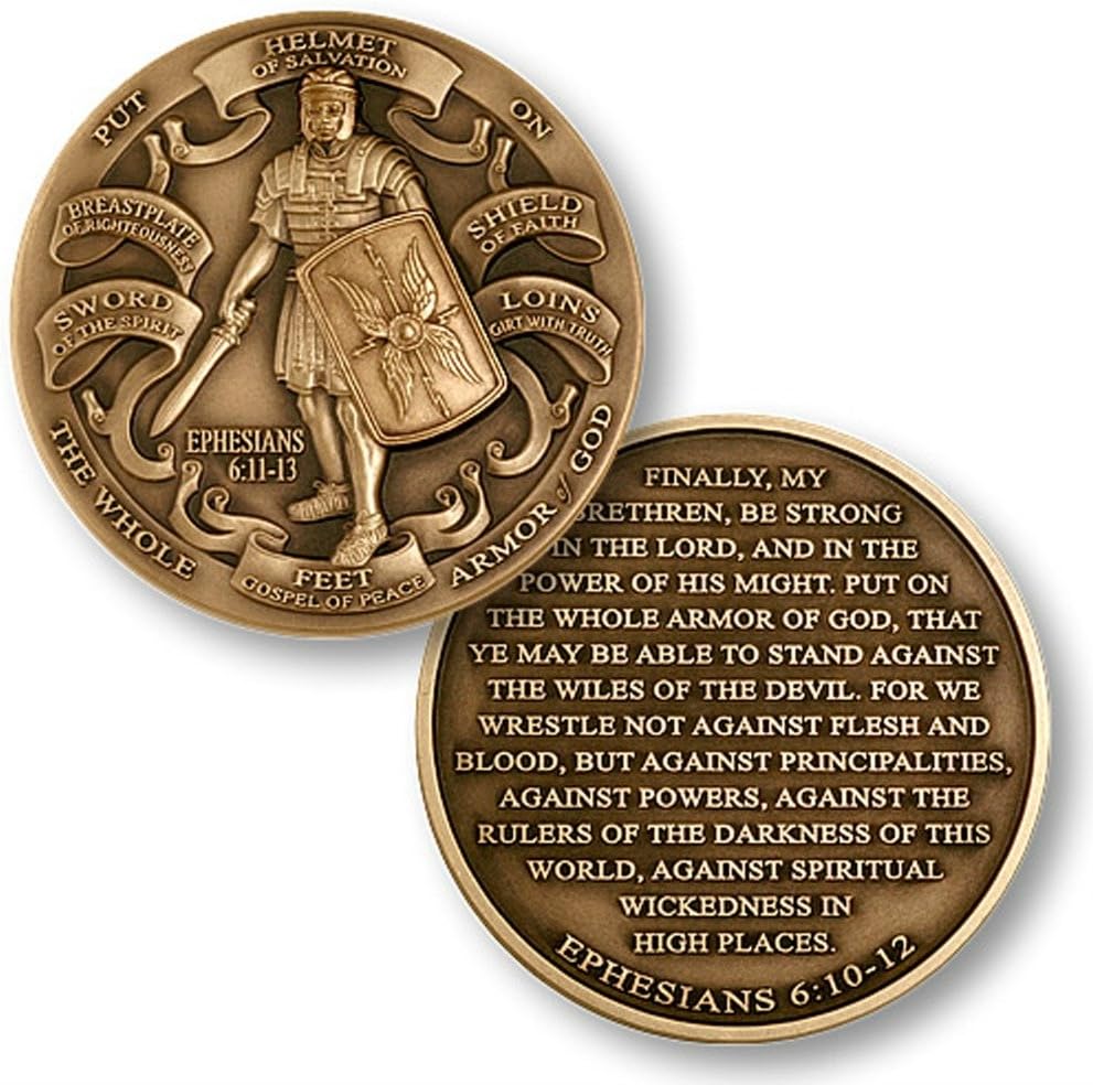 Indian Horn Cover Coin Mount Set with Armor Of God Brass for Chieftain, Chief Classic, Chief Vintage, Dark Horse, Roadmaster, Scout