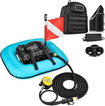 GOYOJO 2024 New Diving Tanks Underwater Ventilator, Scuba Diving Ventilator System, 52L/min Without Tank Oxygen Portable Device Can 50-70Min Breathing, Waterproof Air Compressor, Can Board The Plane