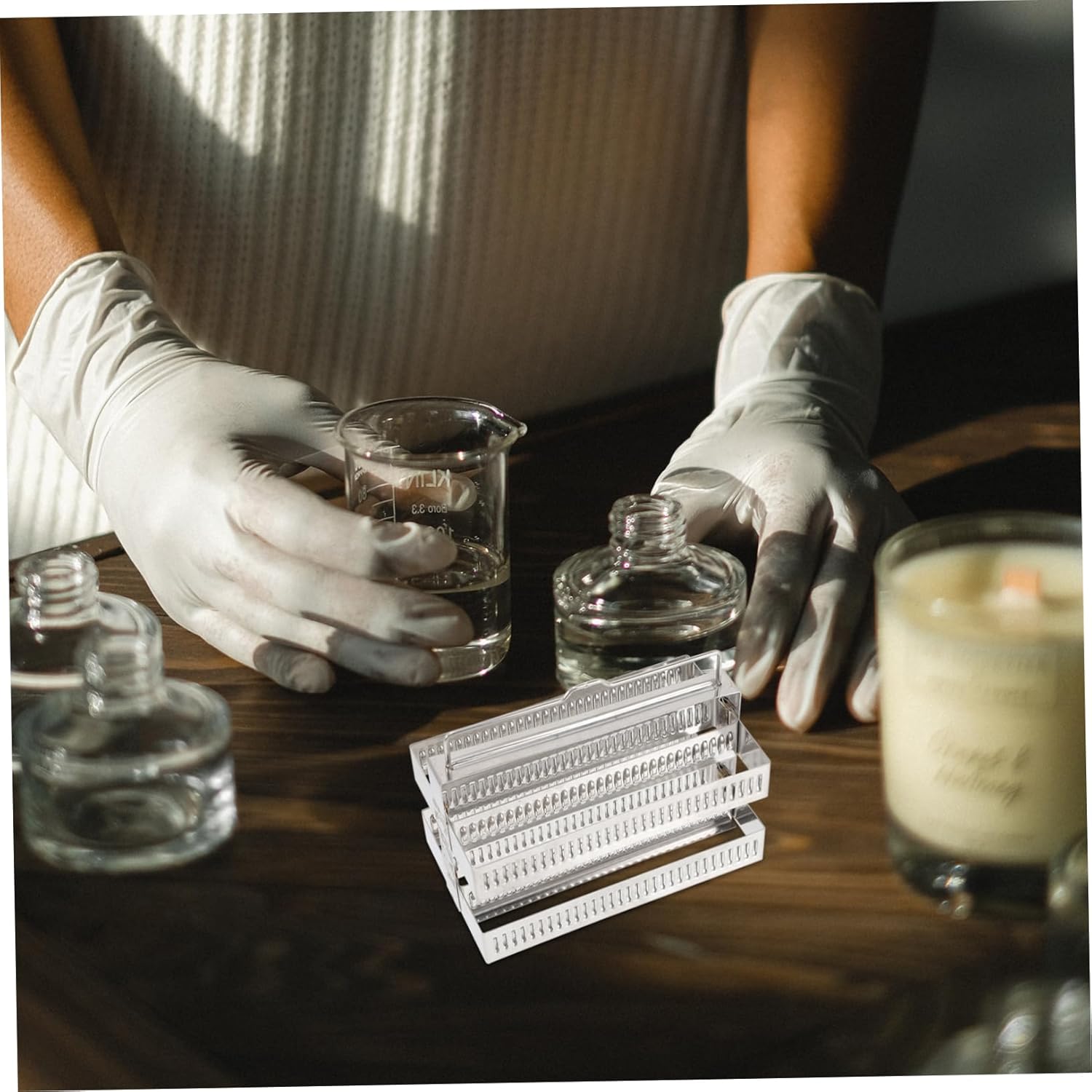 Positions Stainless Steel Microscope Slides Rack Slide Staining Holder Drying Rack for Biology Lab