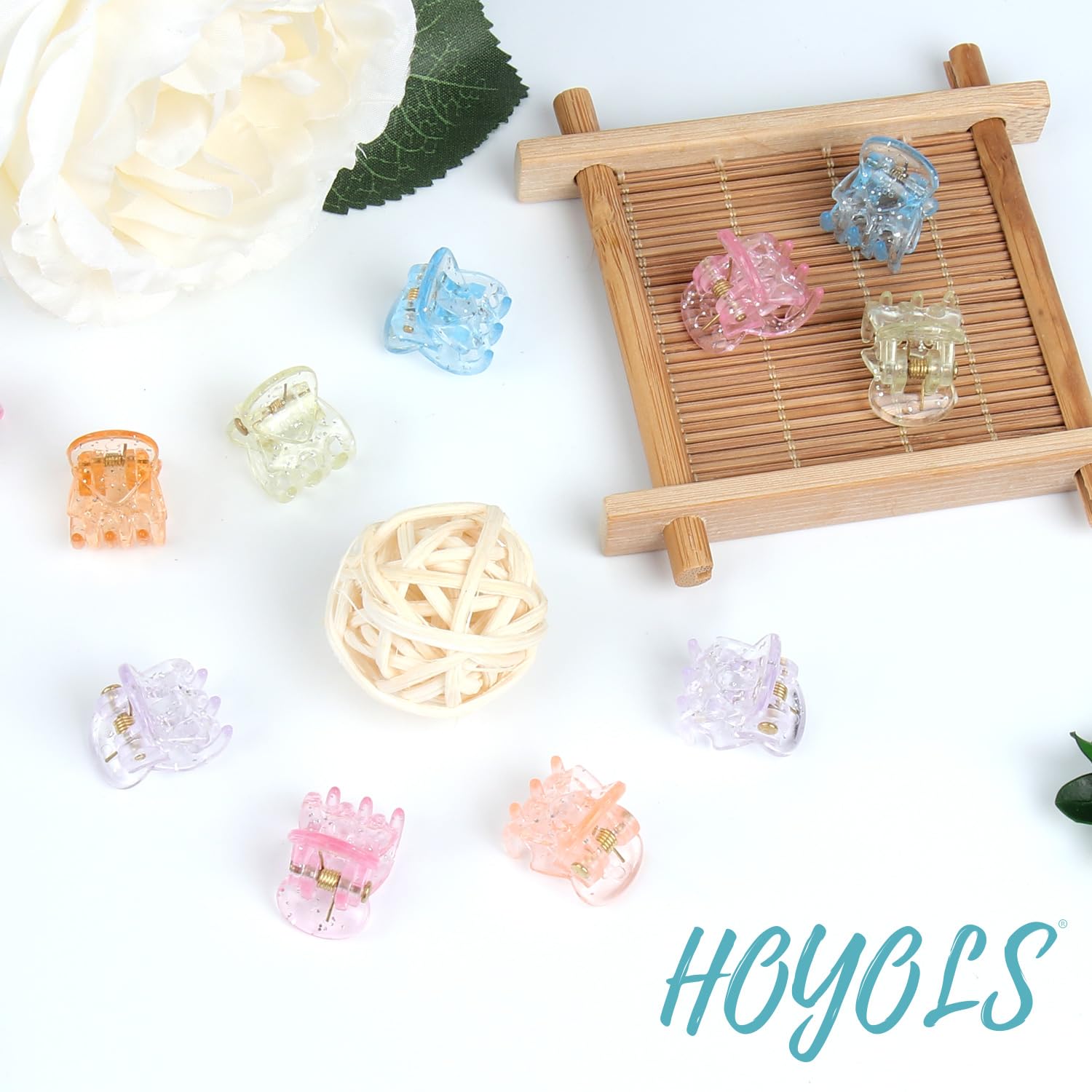 Hoyols Mini Small Hair Clip, Sparkle Clamp, Tiny Colourful Claw Clip - View #14