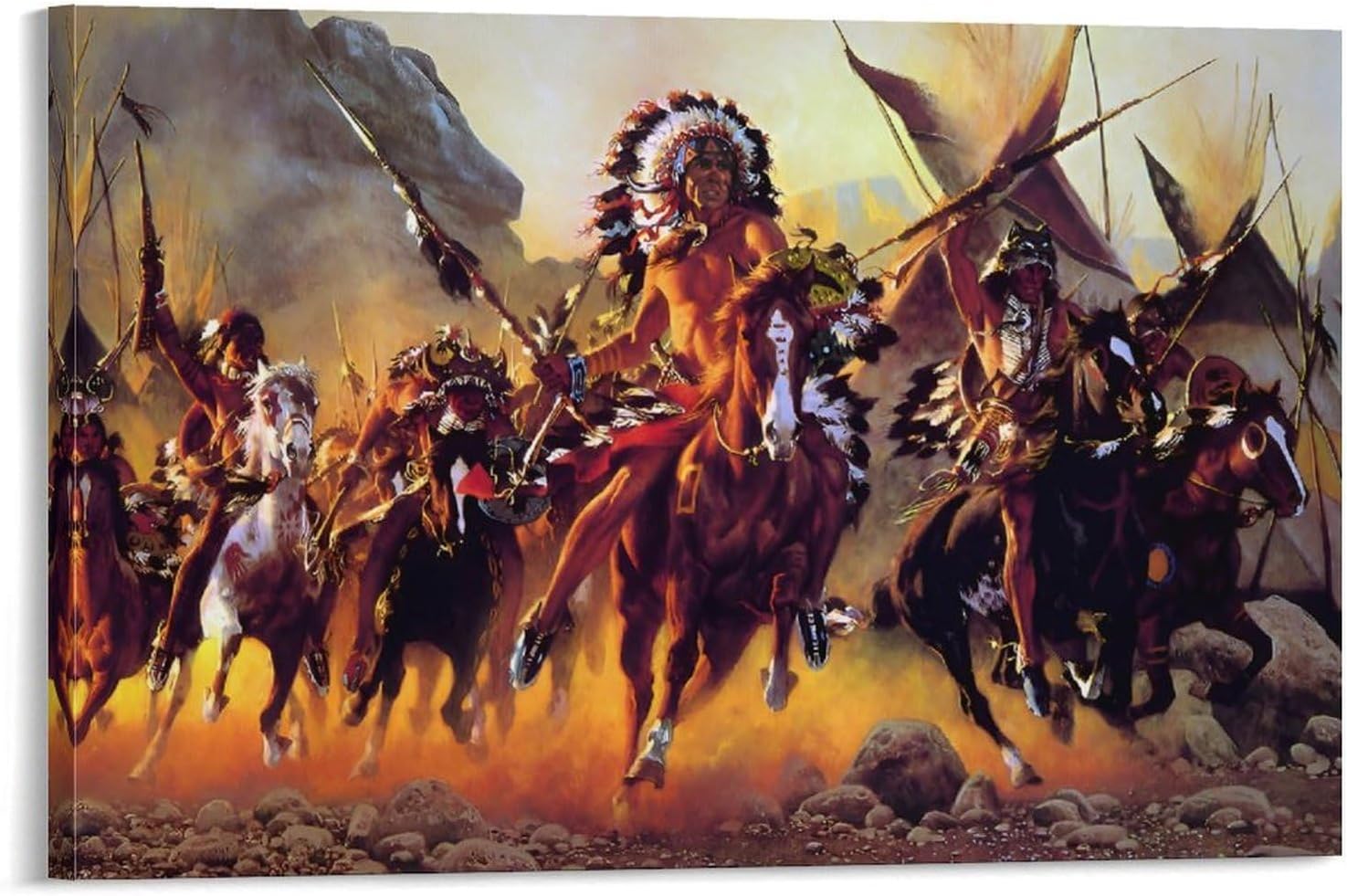 Amazon.com: Native American Indian Warriors Home Decor Poster Wall Art ...