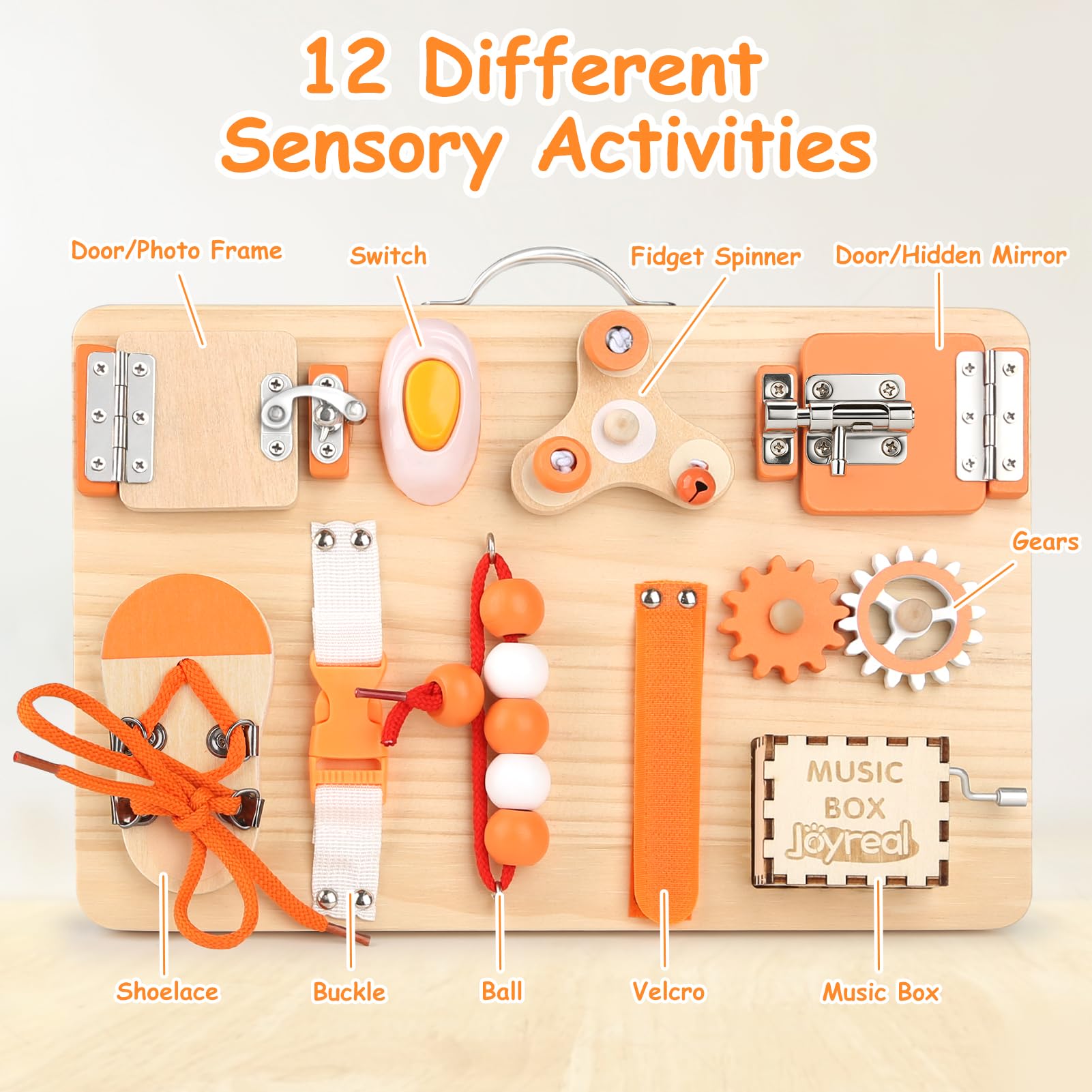 Joyreal Motorikbrett Activity Board Montessori Spielzeug Busy Board Montessori Brett Motorikspielzeug Sensorik Spielzeug