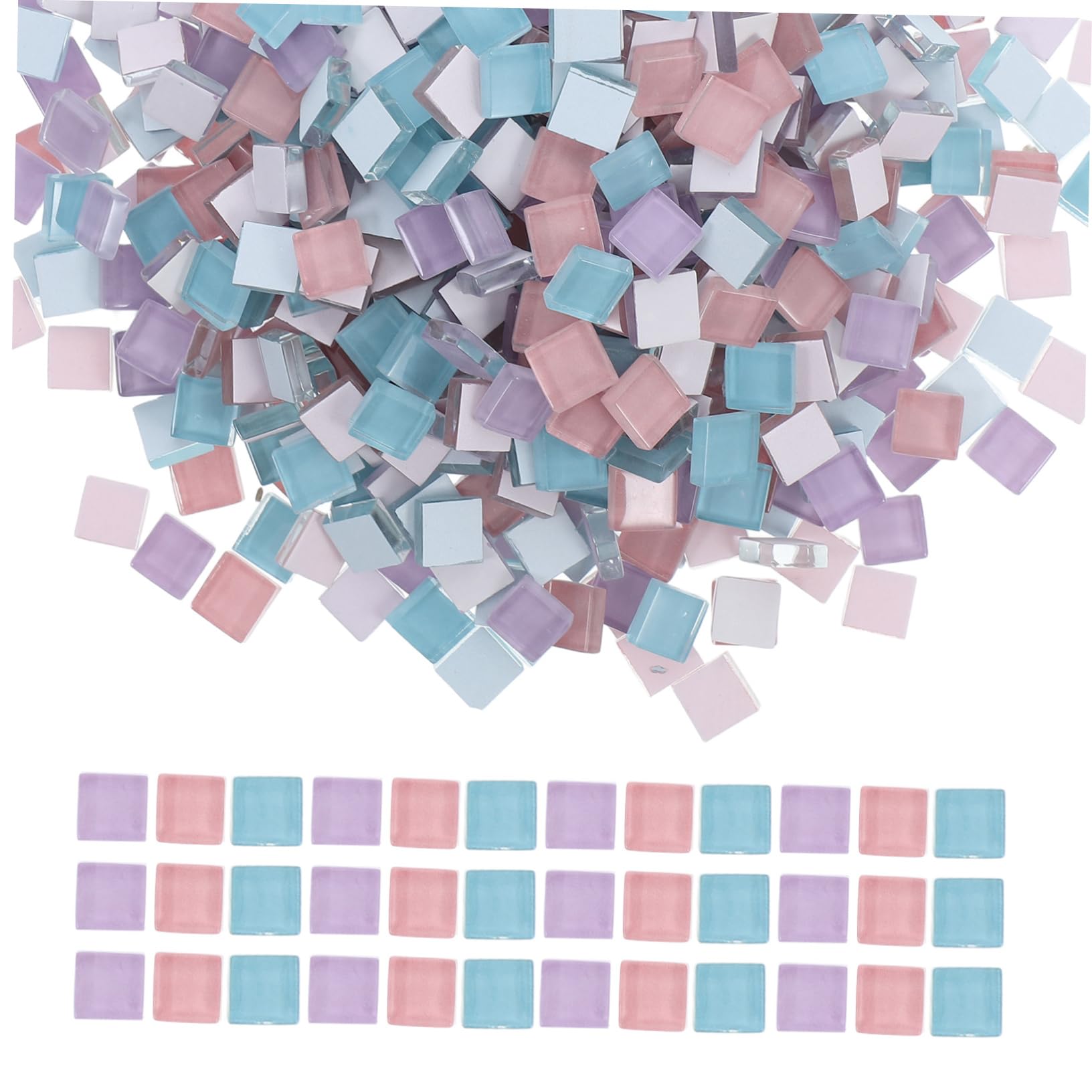 BESTonZON Farbige Glas Mosaiksteine 2 Beutel Sicher zu Handhaben Glatt Poliert mit Glatten Kanten für Bastelarbeiten und Wohndekoration