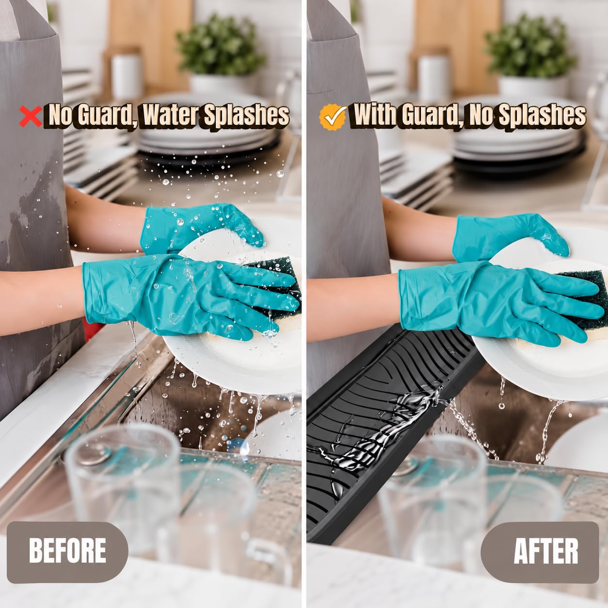 Silicone Sink Splash Guard - Stop Water Splashes! -6
