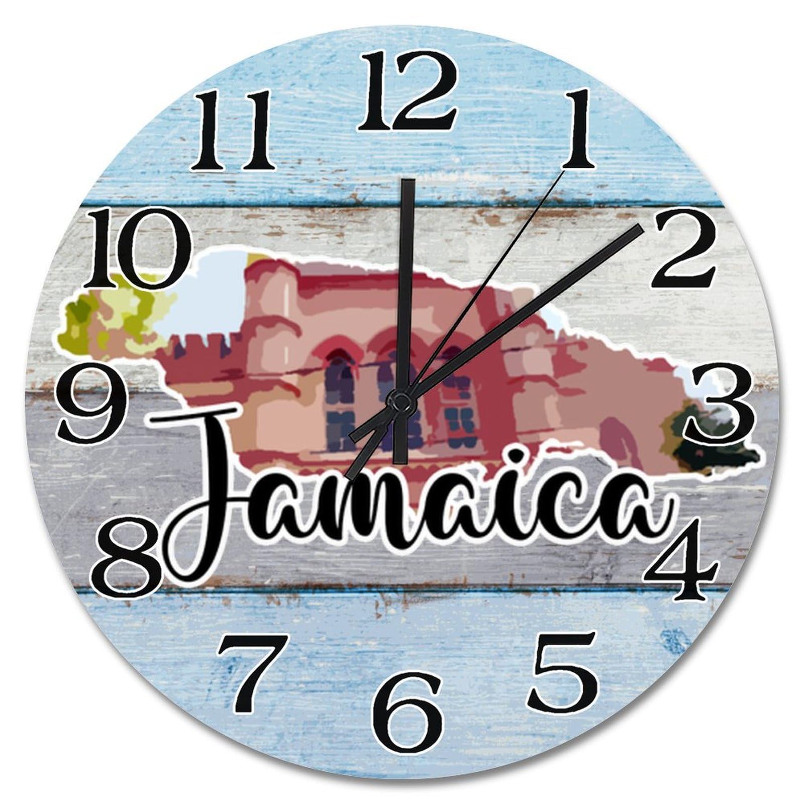 Horloge murale Jamaïque ronde 30cm sans tic-tac à pile salon