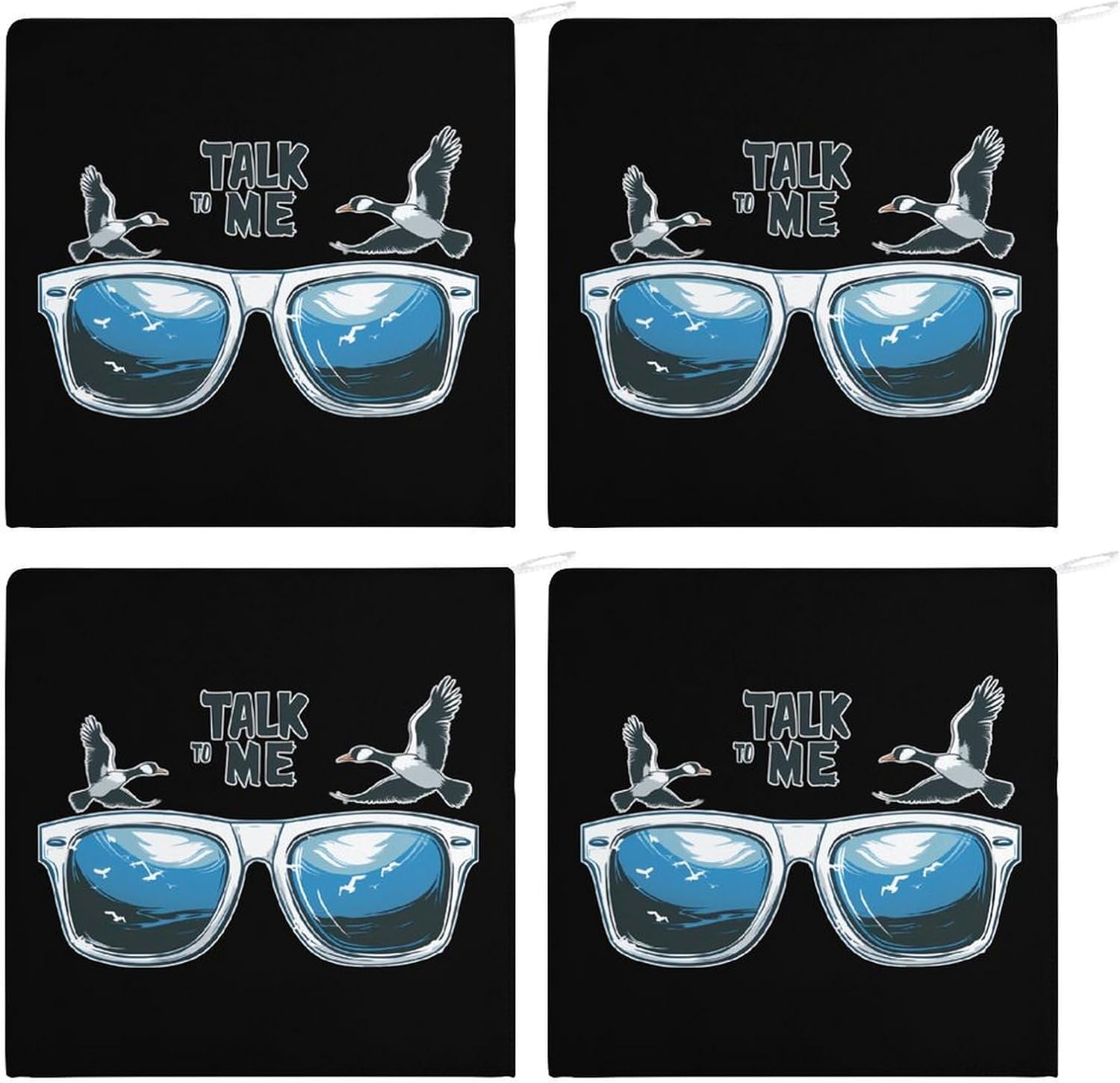 Talk to Me Goosees Hand Towels for Bathroom Kitchen Towels Small Towel Handkerchiefs with Hanging Loop 4PCS