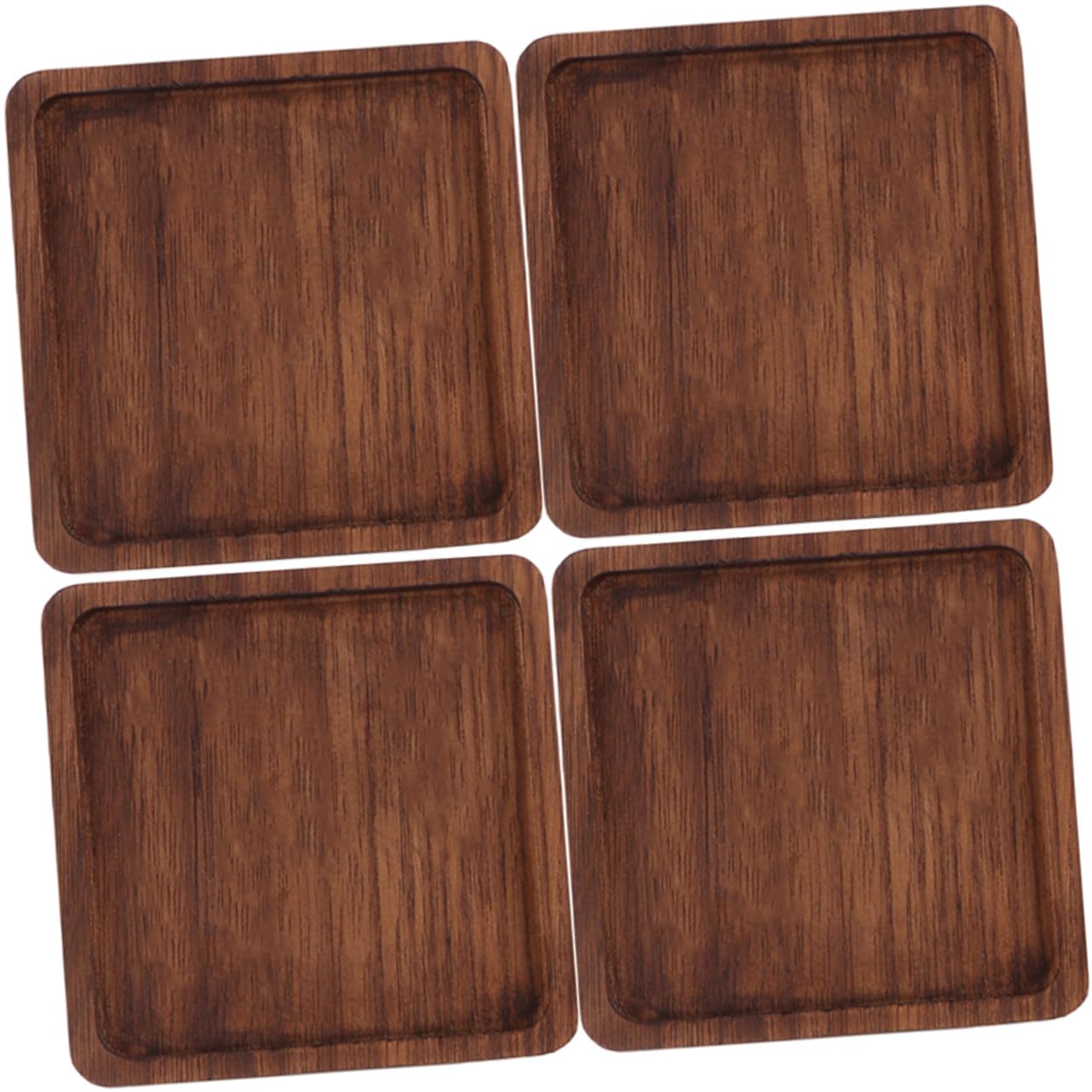 NOLITOY Posavasos De Madera para Mesa 8,8 Cm Cuadrados De Nogal, Aislante Térmico, Resistentes Al Calor, para Bebidas Calientes y Frías, Uso En Hogar, Restaurante y Bar, Juego De 4 Piezas