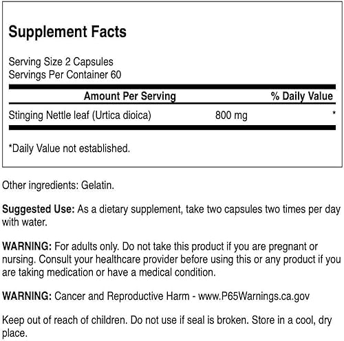 Miniatura 2 de Swanson Hierba de hoja de ortiga urinaria Salud respiratoria Salud respiratoria Apoyo de la próstata Salud masculina Suplemento herbario (hoja de