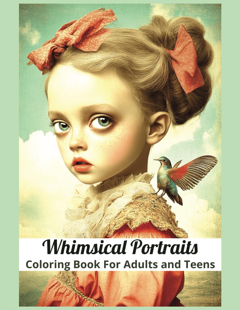 Whimsical Portraits Coloring Book for Adults and Teens: 50 Grayscale Images to Boost Creativity and Mindfulness (Pretty Girls)
