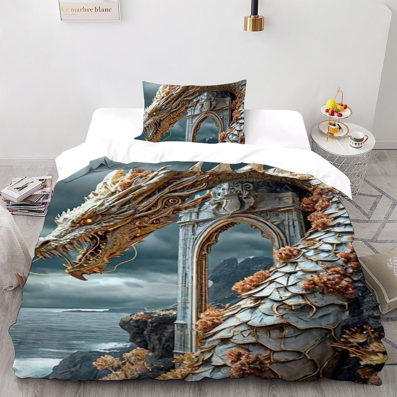 Housse de couette animaux 135x200cm microfibre grand confort anti-décoloration lit single