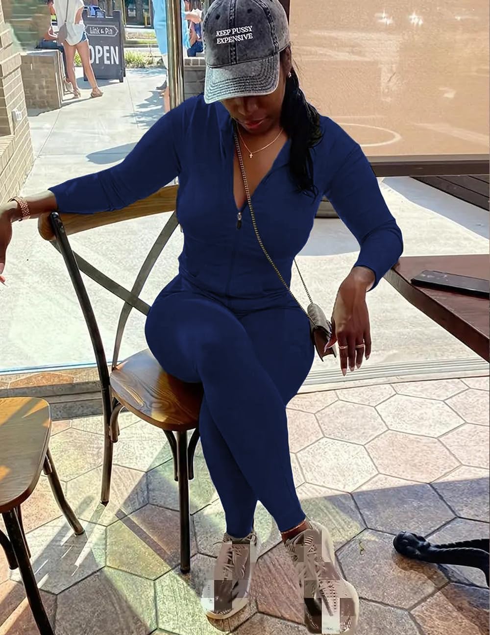 UOUA Two Piece Outfits Women Tracksuit Sets Long Sleeve Zip Up Jacket & Leggings for Gym Workout Set - Image 4