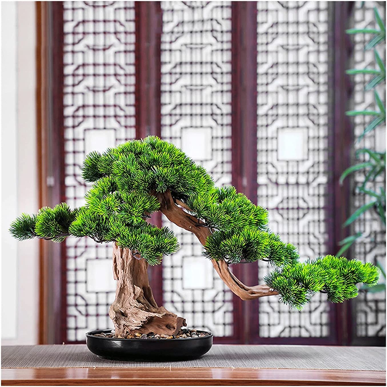 CAFIEDR Artificial Plant Bonsai Pine Tree, 16 Inches, Office Simulation Pine Tree, Zen Garden Decoration Fake Plant Decoration.
