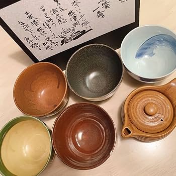 Amazon.co.jp: New Small Bowl Set of 5 with Teapot, Japanese