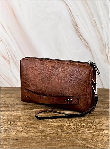 Miniatura 2 de Mens Purse Retro Men's Clutch Bag Wallet Business Large Capacity Double Compartment Zipper