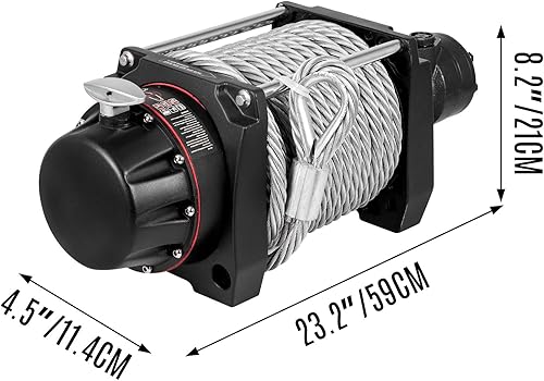 Miniatura 8 de VEVOR Cabrestante hidráulico industrial de 20,000 libras, cabrestante de anclaje hidráulico con cable de acero fuerte de 78.7 ft, kit de adaptador