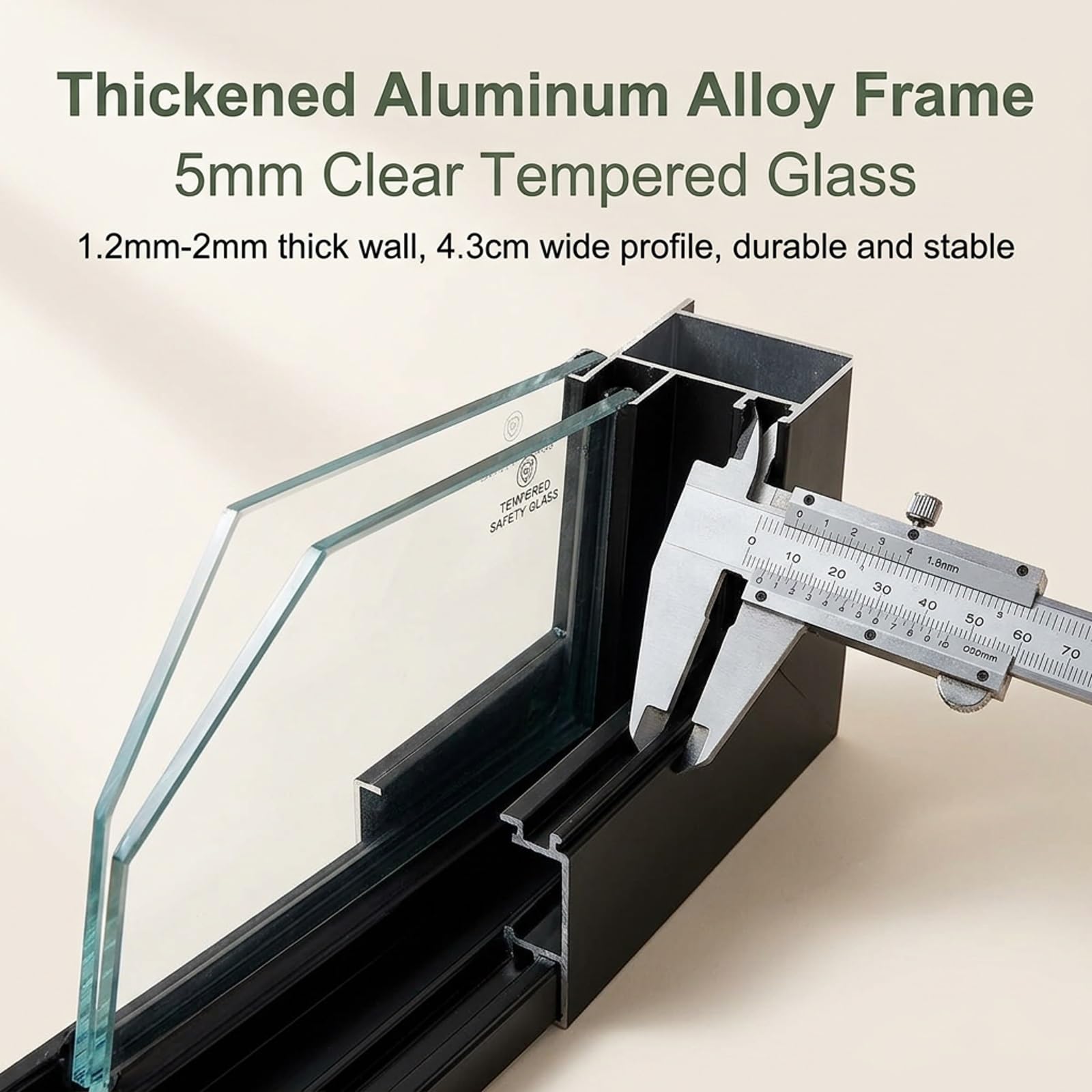 Fenêtre de service en verre trempé pour food truck et remorque(White,W x H 24 x 48 in)