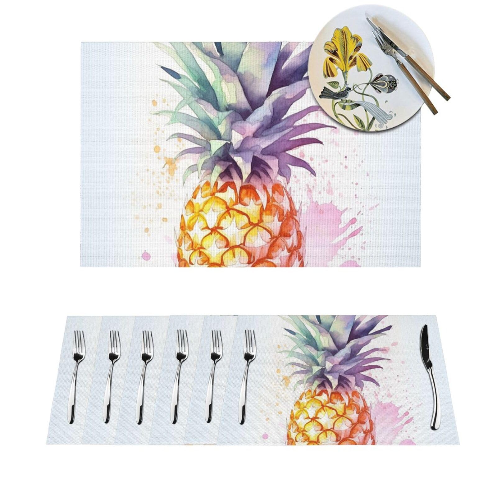 Sets de table motif ananas pour décoration de table de cuisine et salle à manger