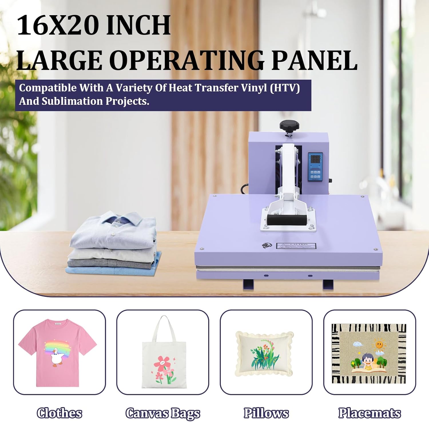 Heat Press Machine, 16 x 20 inch Flip Top Heat Transfer Machine, Fixed Digital Sublimation Heat Transfer Machine, T-Shirt Heat Press Machine for T-Shirts, Mugs, Hats, Plates, Caps