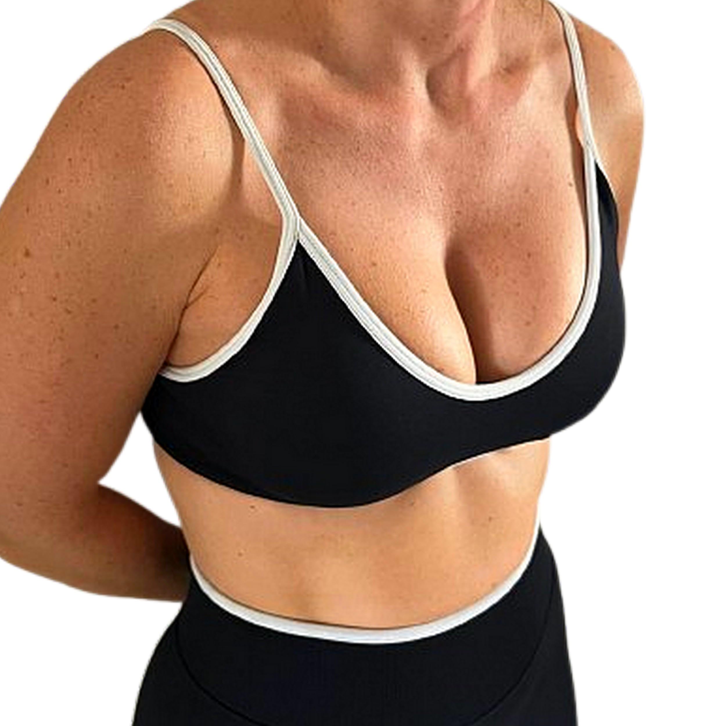 Ensemble 2 Pièces Legging Scrunch & Brassière Push-Up Femme – Effet Avant/Après, Sport Fitness, Legging Galbant et Sculptant, Brassière Maintien et Silhouette