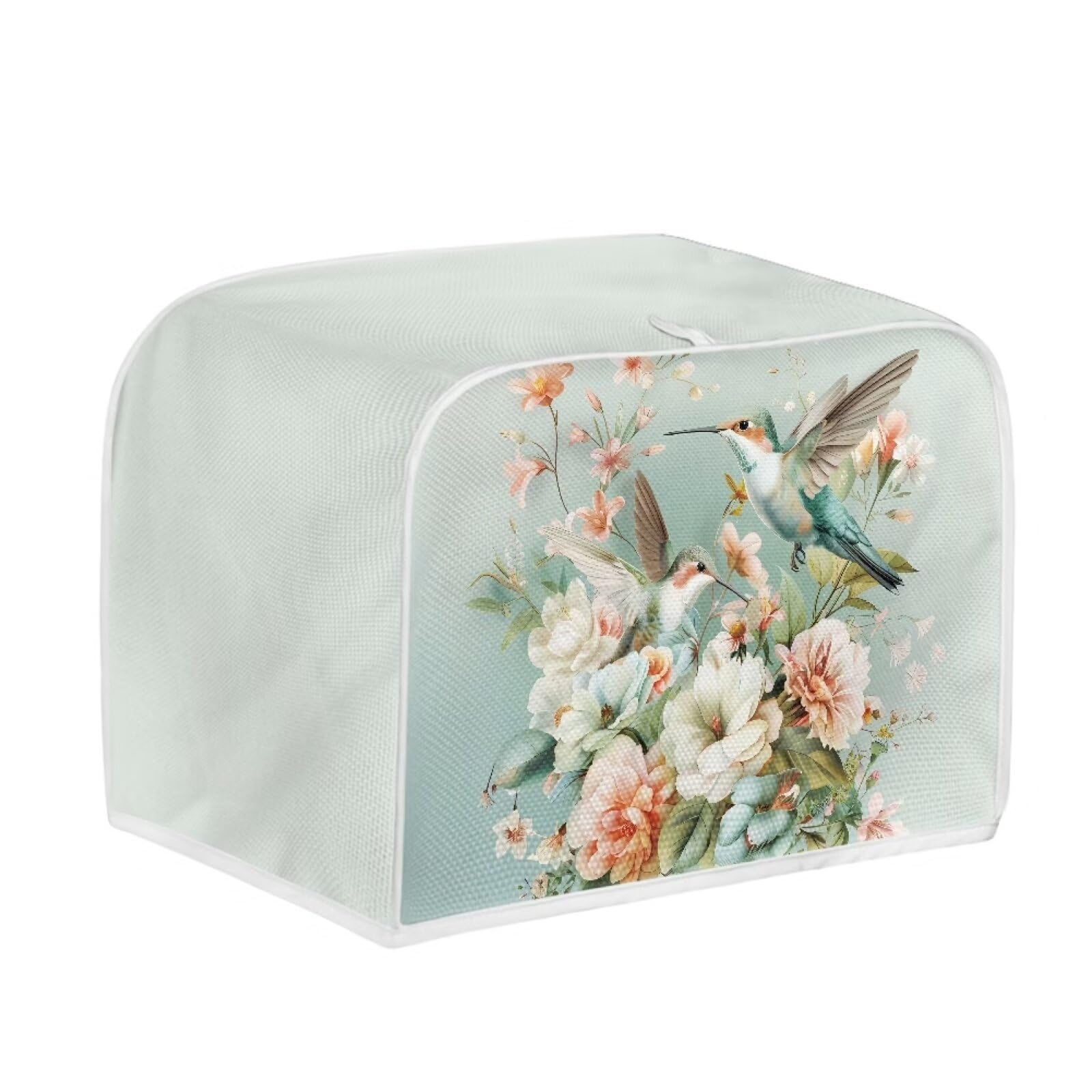 DISNIMO Green Floral Hummingbird Bread Maker Cover, 2 Slice Toaster Dust Cover Protective Cover, Kitchen Bakeware Protector Bread Machine Oven Cover, Protect Your Appliance, Machine Washable