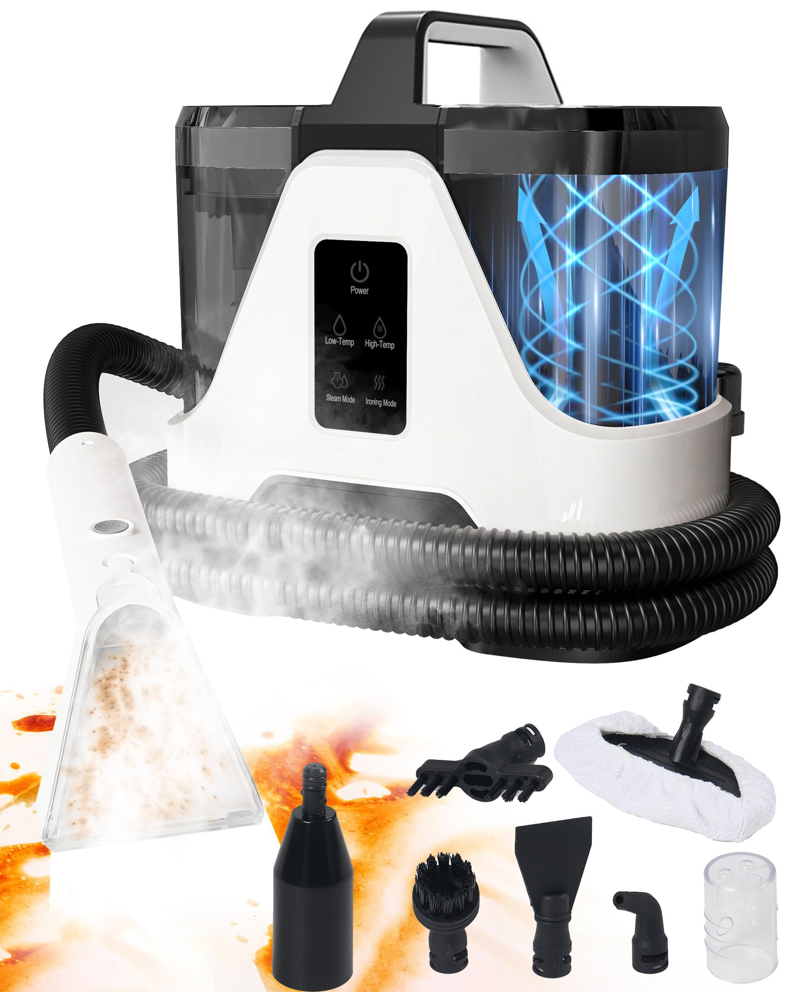 Amazon | 【100℃蒸気×19000Pa吸引力】スチーム カーペットクリーナー