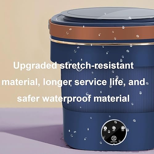 Miniatura 3 de Mini lavadora plegable de alta capacidad de 9L con cesta de drenaje, manguera de drenaje, mini lavadora 2 en 1 (color blanco)