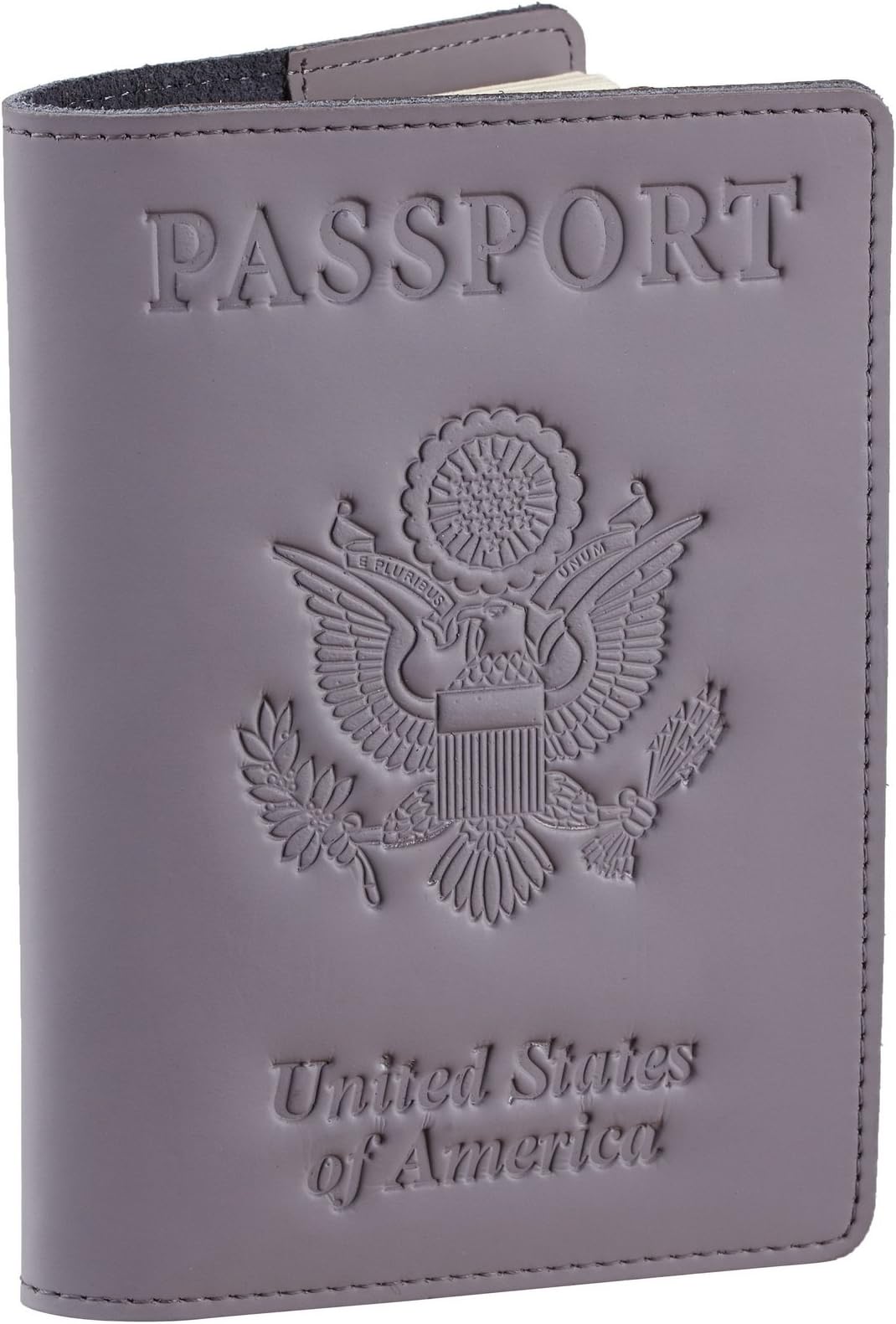 SimpacX Genuine Leather Passport Cover Holder RFID Blocking for Men & Women Travel Wallet (vintage grey)